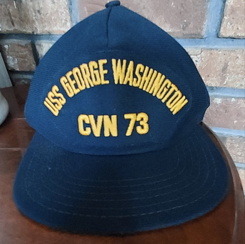 Navy Embroidered Baseball Cap Military USS George Washington One Size Adjustable